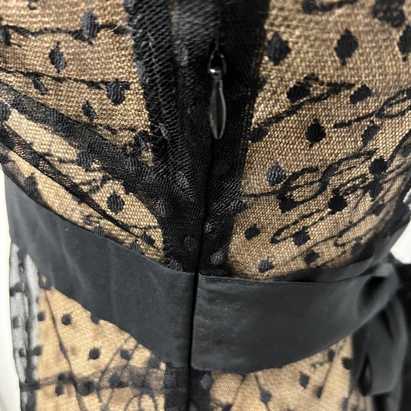 Voila sheer black dress, size small with silky waist tie - Picture 8 of 12